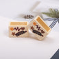 Painted Square Acrylic Beads 21x13x11mm Vintage Plate Design 10pcs 5