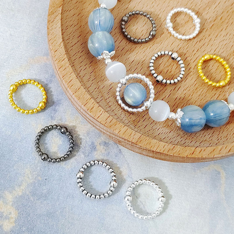 Ring Metal Beads Frame 14mm Beaded Texture Alloy 100pcs