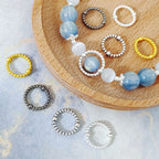 Ring Metal Beads Frame 14mm Beaded Texture Alloy 100pcs