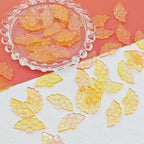Fresh Leaves Czech Glass Beads 28mm Pastel Embossed Floral 25pcs 3
