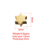 Stainless Steel Star Metal Beads 8mm Polished Color Retaining 10pcs 5