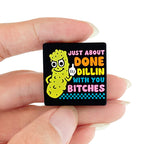 Silicone Focal Beads Pickle Character Colorful Text Square 20pcs 5