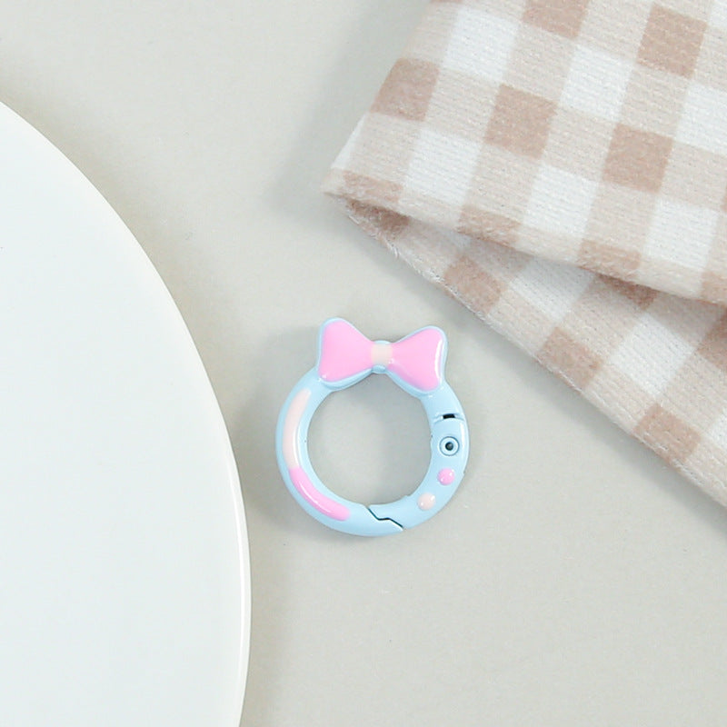Zinc Alloy Bow Trigger Keyrings 27mm Baking Painted 6pcs 13