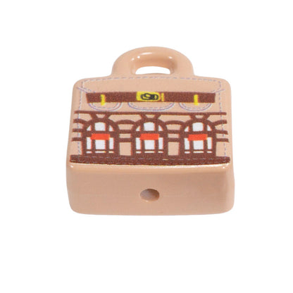 Painted Handbag Acrylic Beads 20/25mm Cartoon Pattern 10pcs 41