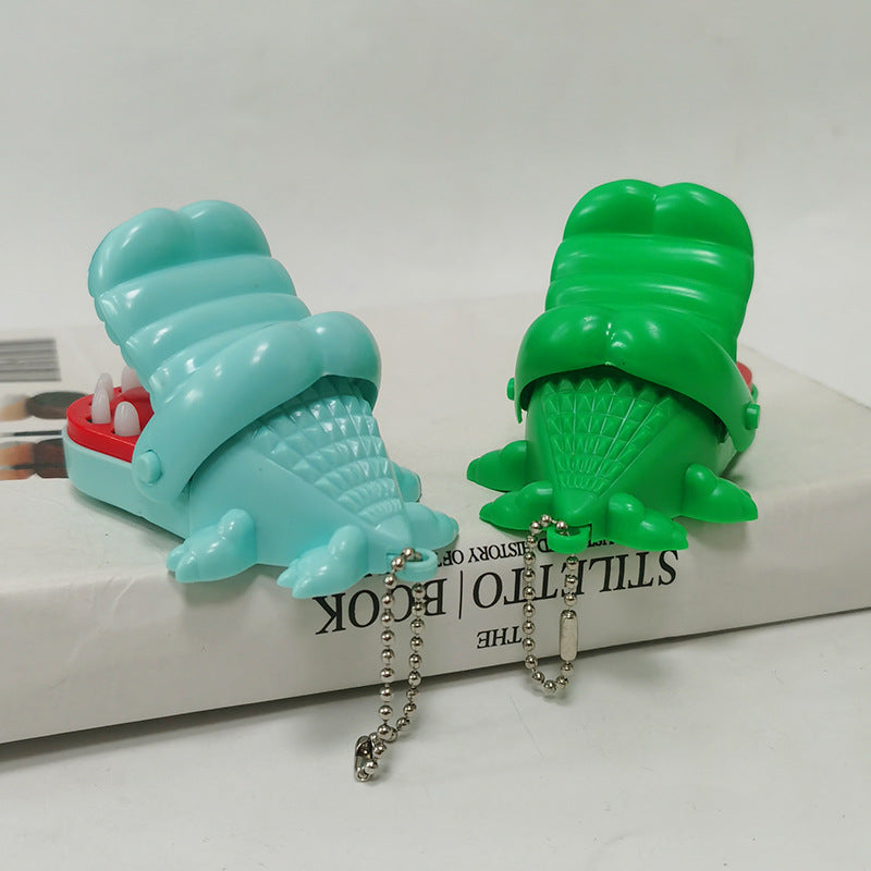 Mini Crocodile Toy Keychain Plastic Hinged Jaw Bright Colors 4