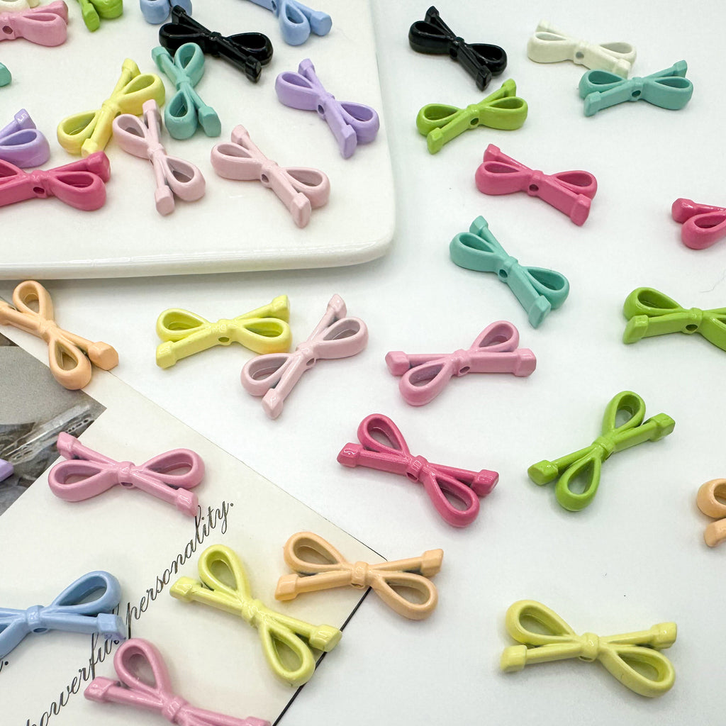 Eight Character Shaped Bow Tie Metal Beads 10*22mm Baking Painted 10pcs