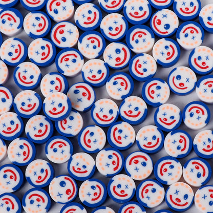 Flat Clay Beads 10mm Clown Anime Colorful Polymer 100pcs 6