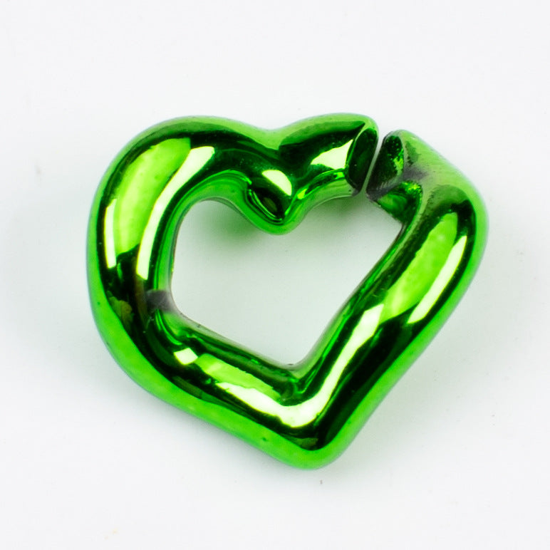 Metallic Heart ABS Plastic Open Chain Links Keychain Hardware 100pcs 14