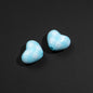 Plaid and Splashed Ink Pattern Heart Acrylic Beads 18mm 20pcs 12