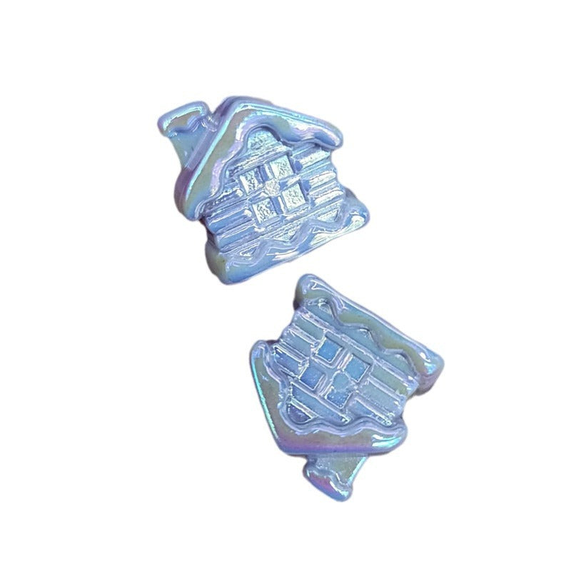 Glow In The Dark Cottage Acrylic Beads 21mm Iridescent Plated 50pcs 5