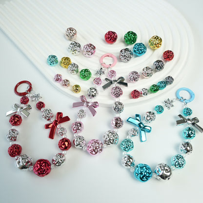 Metal Colored Wool Ball Acrylic Beads 12-19mm Metallic Shine 100pcs 2