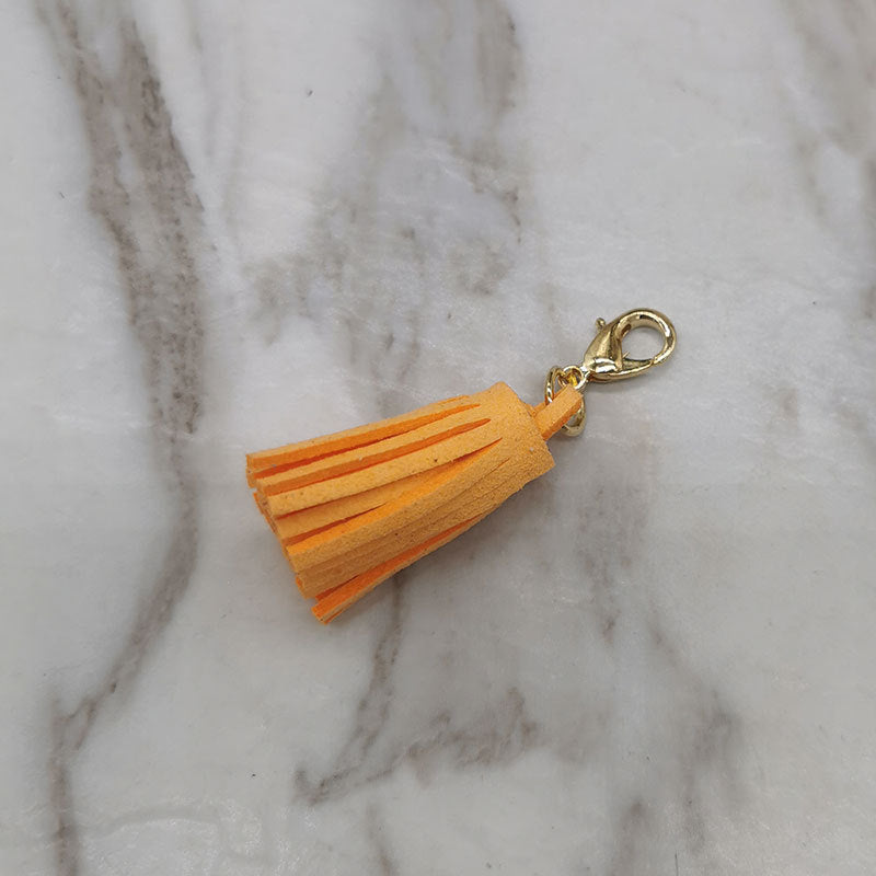 Mini Chunky Tassel Keychain PU Leather with Metal Clasp 8pcs 22