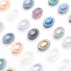 Electroplated Elliptical Flower Glass Beads 10x14mm Kiwi 20pcs 4