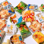 Mixed Shape Acrylic Beads Colorful Printed Flat 50pcs 3