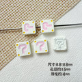Square Metal Beads 11mm Painted Question Mark Design 20pcs 5