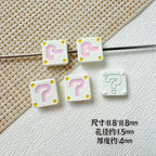 Square Metal Beads 11mm Painted Question Mark Design 20pcs 5