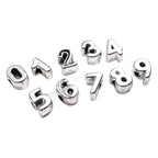 Plated Letter & Number Acrylic Beads 22x17x12mm Chunky Silver 50pcs 4