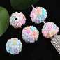 Rhinestone Flower Clay Beads 21mm Pastel Multicolor 10pcs 11