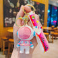 Cartoon Astronaut PVC Building Block Keychain with Starry Strap 8