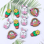 Silicone Focal Beads Easter Bunny Sitting with Easter Egg Basket 20pcs 3