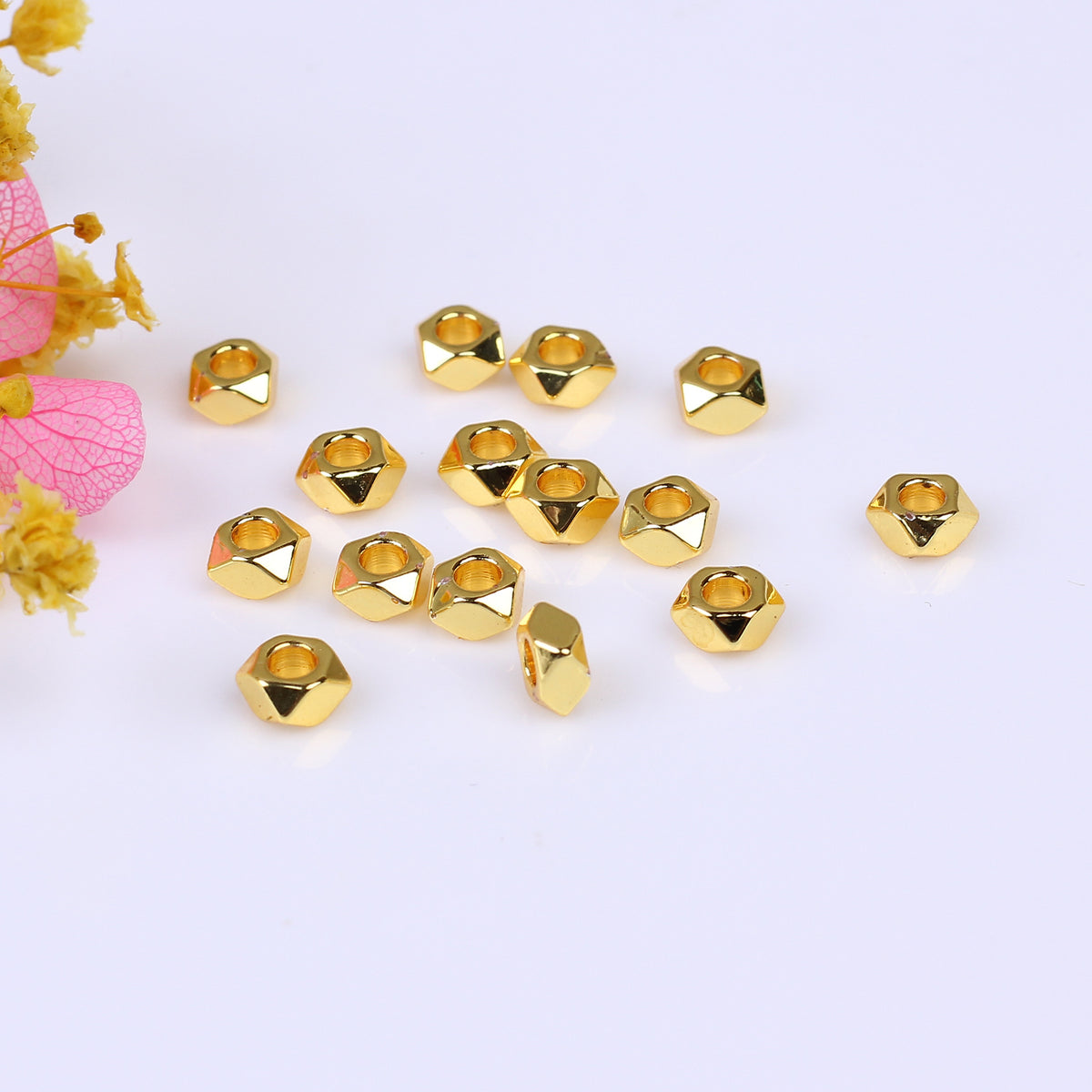 Brass Flat Rhombus Spacer Beads 2.5*4mm 50pcs 5