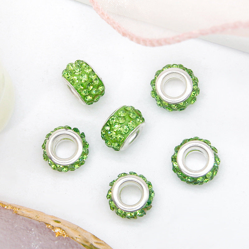 Rhinestone 3-Rows Spacer Beads 12mm Large Hole 50pcs 13