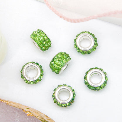 Rhinestone 3-Rows Spacer Beads 12mm Large Hole 50pcs 13