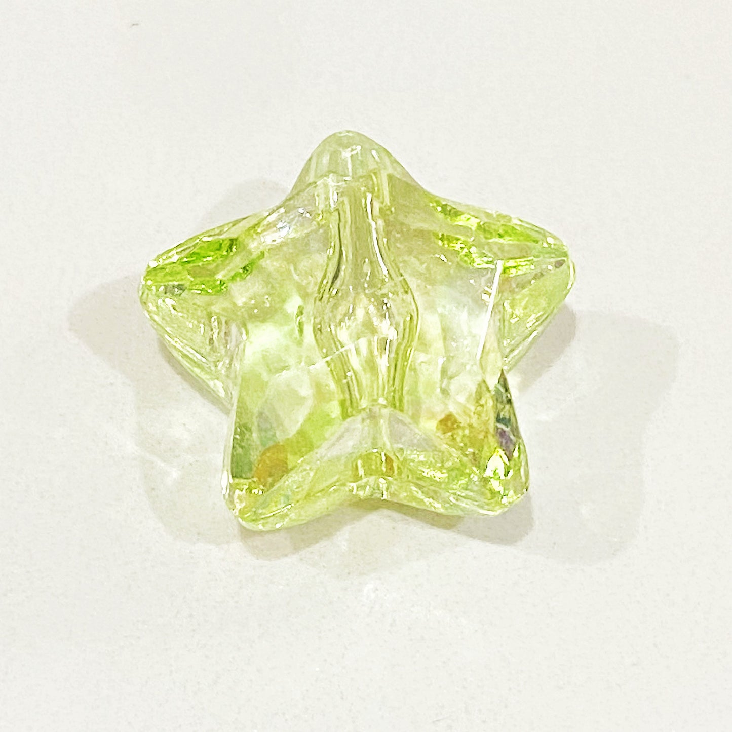 Clear Heart and Star Acrylic Beads 17-20mm Iridescent AB Coated 20pcs 11