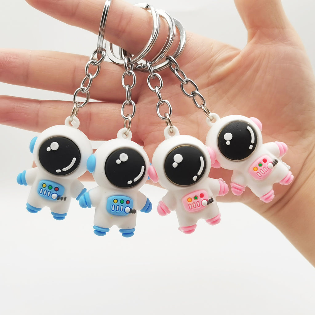 Soft Rubber Astronaut Keychain 3D Cartoon Space Charm