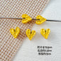 Heart Stone Metal Beads 6mm 9mm Glossy Painted Pastel Colors 50pcs 11