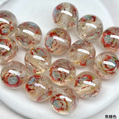 Luminous Rose Resin Beads 16mm Round Multicolor 10pcs 9
