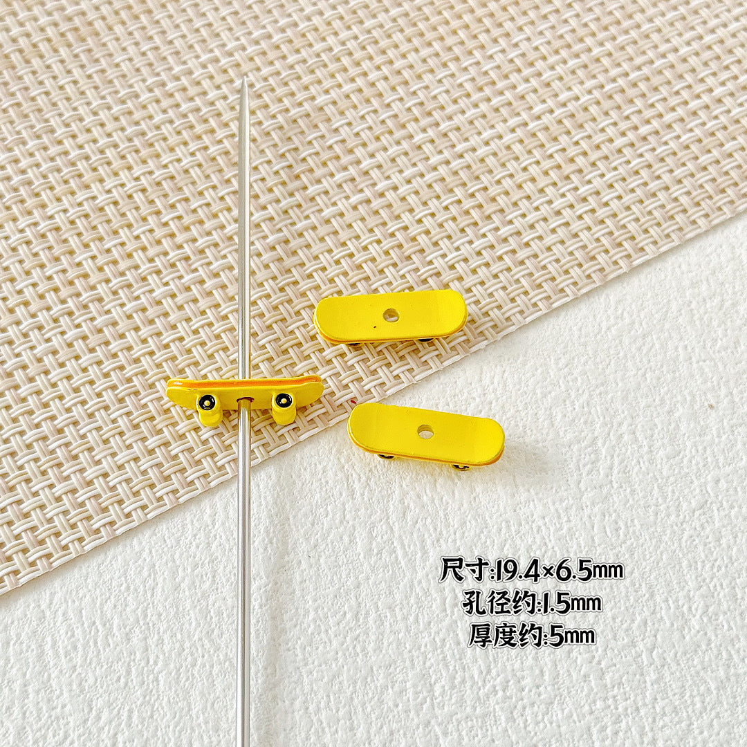 Bow and Skateboard Metal Beads 25mm 19mm Baking Painted Alloy 20pcs 20