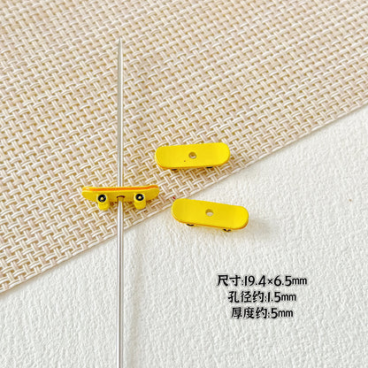 Bow and Skateboard Metal Beads 25mm 19mm Baking Painted Alloy 20pcs 20