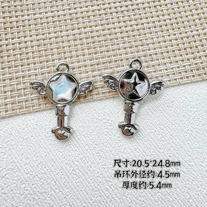 Wand Metal Beads Painted Anime Style Alloy 10pcs 24