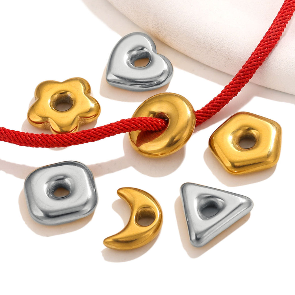 Stainless Steel Geometric Spacer Beads 5pcs 2