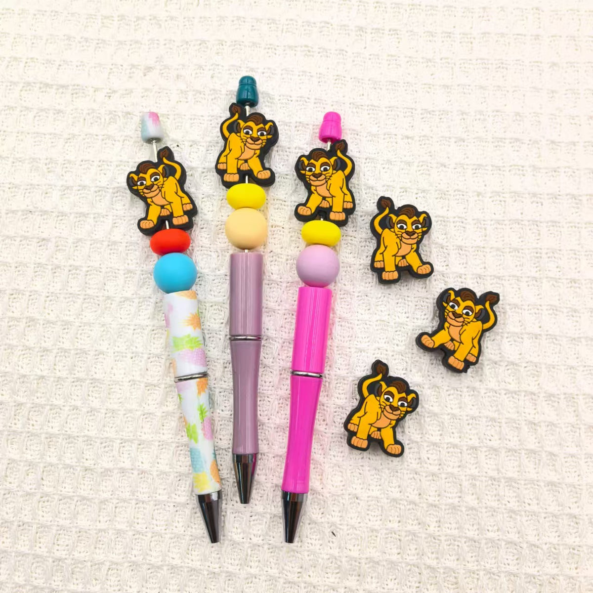 Silicone Focal Beads Lion King Ginger Jungle Design 20pcs 4