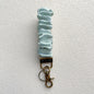 Plaid and Dotted Fabric Scrunchie Keychain with Vintage Brass Clasp 2pcs 9