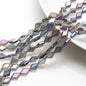 Electroplated Rhombus Glass Beads 11mm Transparent Mixed Colors 20pcs 8