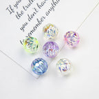 Transparent Flat Fireworks Acrylic Beads 15mm Sparkling Mixed 20pcs