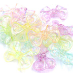 Transparent Puff Bow Acrylic Beads 14mm 25mm and 23mm 31mm Iridescent 20pcs 6