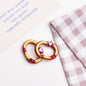 Zinc Alloy Heart Oval Painted Spring Keyrings 28mm 6pcs 7