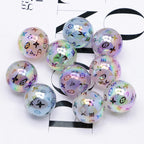 Plated Bubblegum Beads 20mm Pastel Rainbow Monogram Pattern 50pcs 4