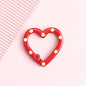 Metal Painted Dotted Heart Trigger Spring Keyrings 25mm 10pcs 7