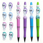Silicone 3D Focal Beads Seahorse Textured Pastel Manes 20pcs