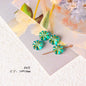 Vintage Transparent Green Gilded Pattern Acrylic Beads 1pc 9