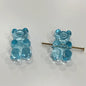 Clear Candy Colored Teddy Bear Acrylic Beads 12x18mm 10pcs 21