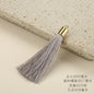 Colorful Polyester Fringe Tassel Keychain with Golden Cap 55mm 50pcs 17