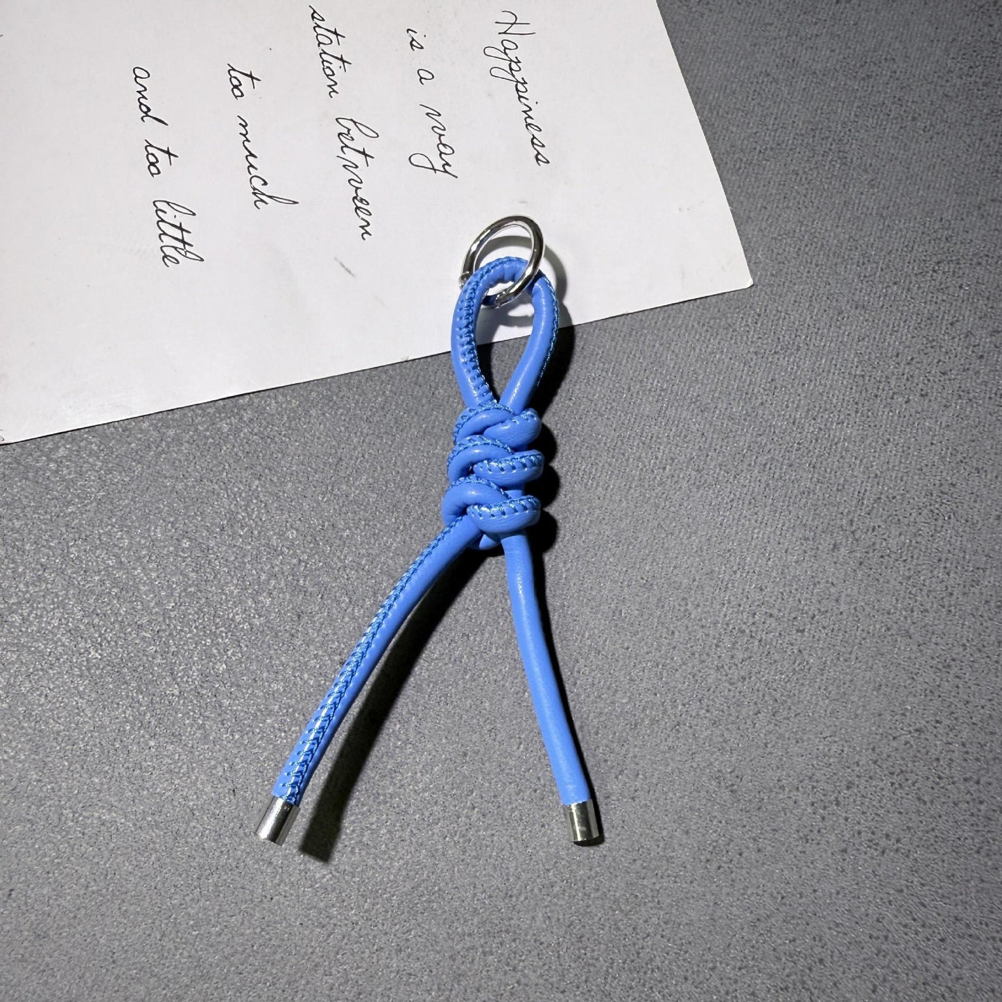 Braided PU Leather Keychain Knot Design Colorful 15cm 3pcs 14