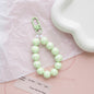 Acrylic Colour Beaded Wristlet Keychain Glossy Metal Clip 4