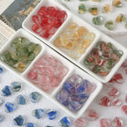 Clear Blooming Heart Acrylic Beads 16mm Vintage Style 20pcs